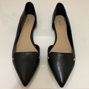 Aldo black open side flats size 7.5